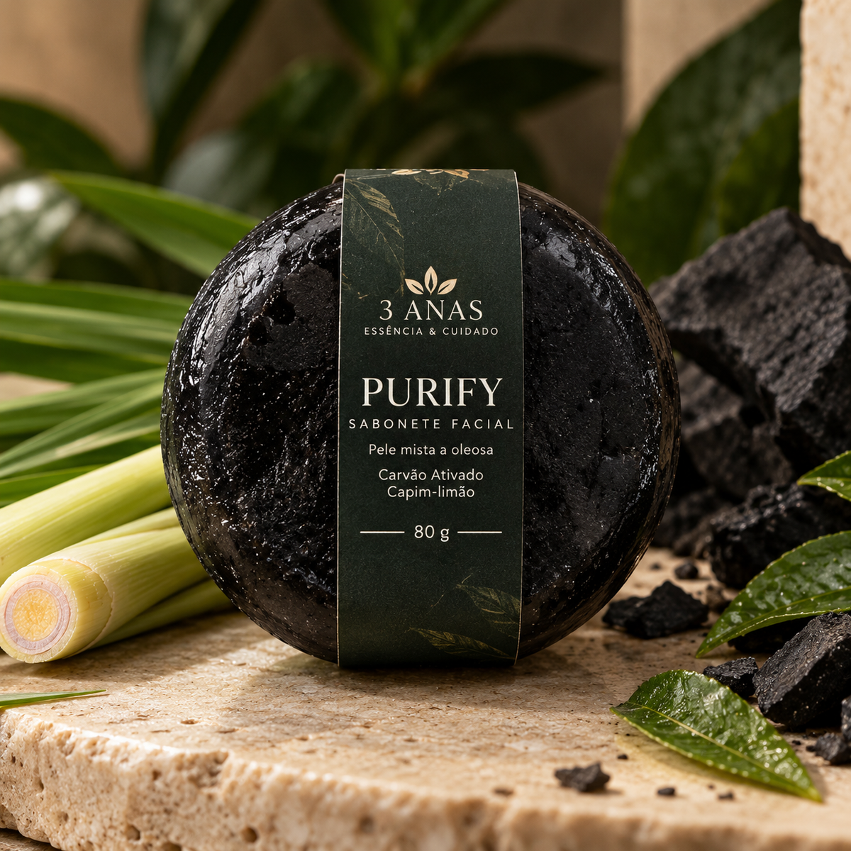 Purify — Sabonete Facial Artesanal para Pele Oleosa e Mista