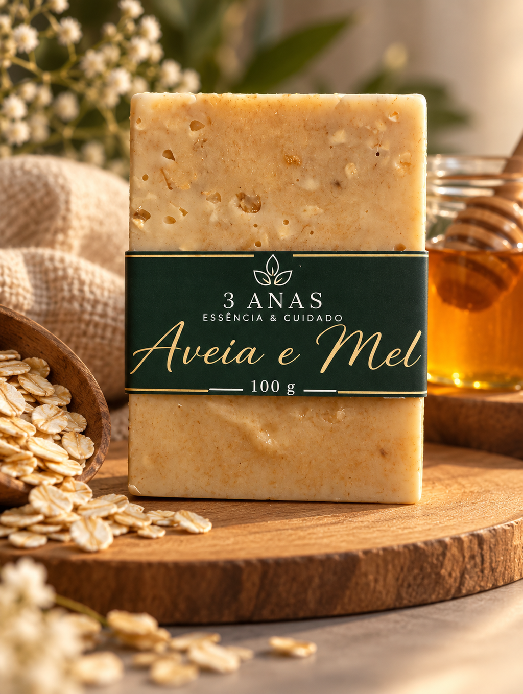 Sabonete corporal artesanal aveia e mel 100 g