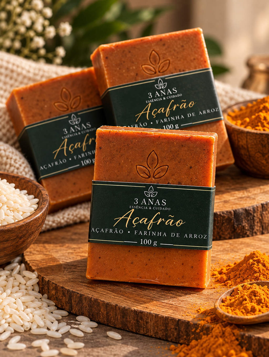 Sabonete corporal Açafrão & Farinha de Arroz – 100 g