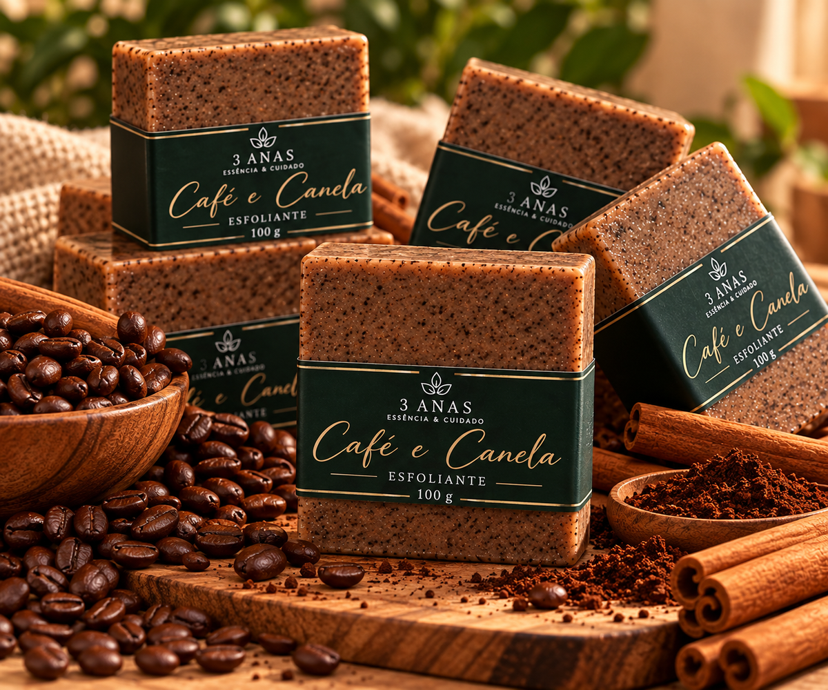 Sabonete corporal  Esfoliante Café e Canela — 100 g